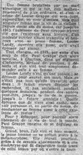 La Garçonne et l'assassin - Histoire de Louise et de Paul, déserteur travesti, dans le Paris des années folles - Le meurtre de la garçonne, décrit par le petit Parisien du 19 janvier 1929 