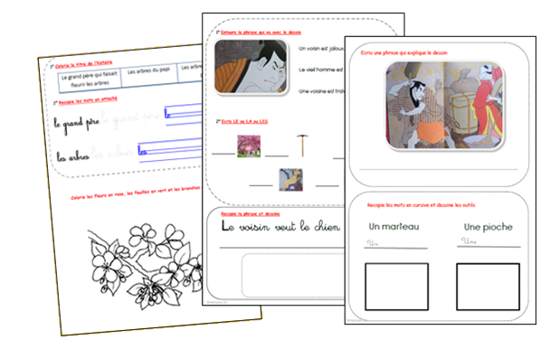 * Lecture: Le grand père qui faisait fleurir les arbres (conte japonais)