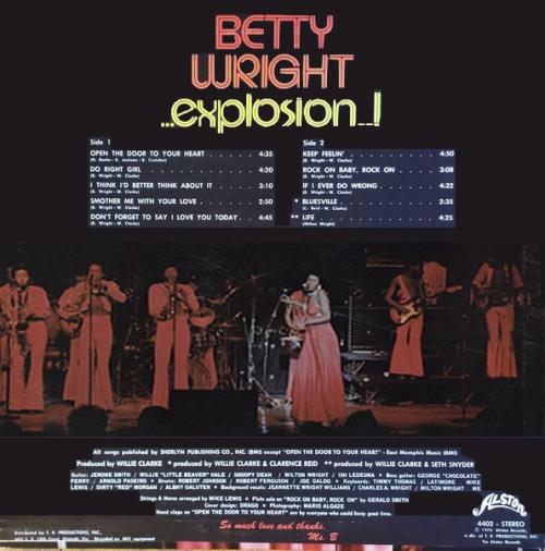 Betty Wright : Album " Explosion " Alston Records 4402 [ US ]
