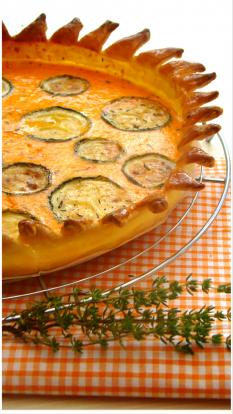 TARTE AU FROMAGE FRAIS,POIVRON ET COURGETTE