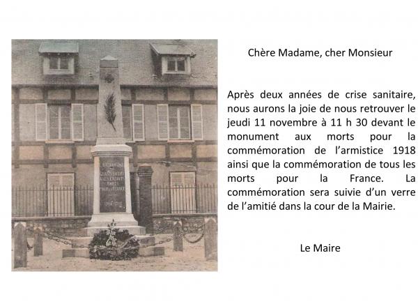 Cérémonie du 11 novembre 2021