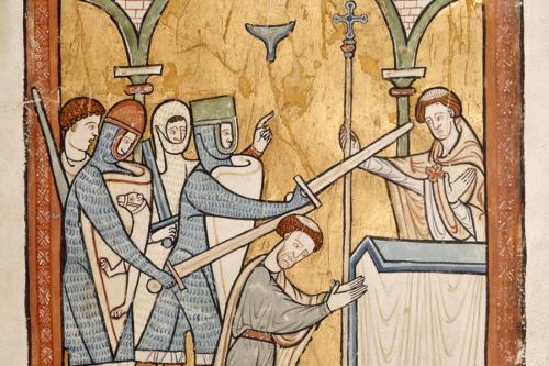 Meurtre de Thomas Becket Enluminure XIIIe siècle