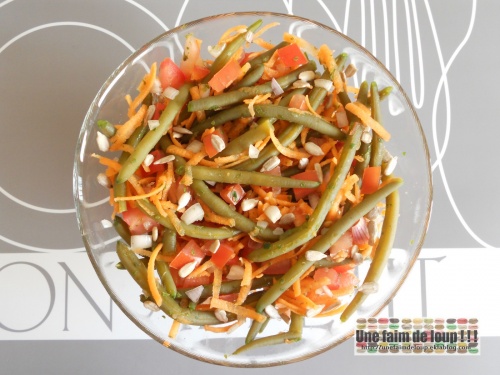Salade haricots verts tomate et carotte