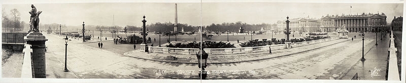 Panoramique de la place de la Concorde à Paris en 1919
