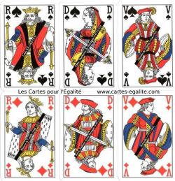 Cartes à jouer paritaires F/H