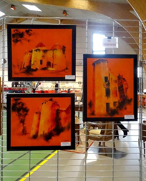 Quelques peintres de la Section-Peinture des Amis du Châtillonnais ont exposé au Salon des Antiquaires 2016 du Lions Club Châtillonnais