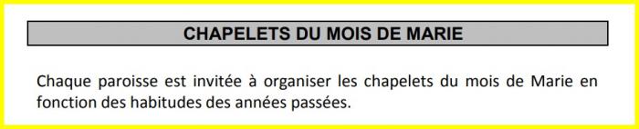 PRIÈRE DU CHAPELET DANS LES PAROISSES