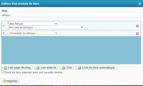 Rajouter une rubrique