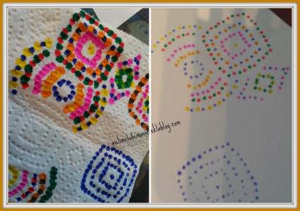 pointillisme, motif, essuie tout, dessin