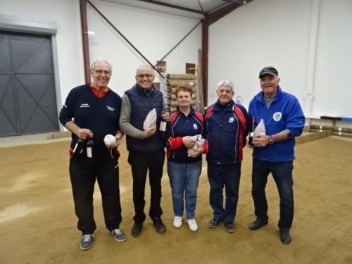 Résultats Concours Vétérans du 16 novembre 2017 au boulodrome