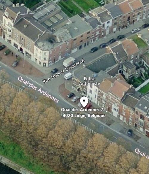 Angleur - vue aérienne de la façade du temple