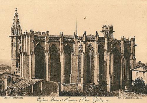 Carcassonne (Aude) : ville basse et basilique de la cité médiévale