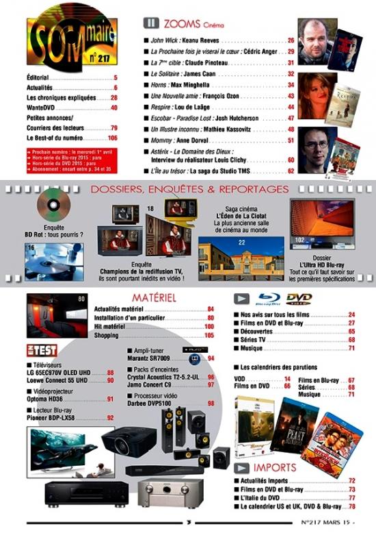 Les années Laser N° 217 mars 2015 "Magazine Cinéma DVD Blu-ray"