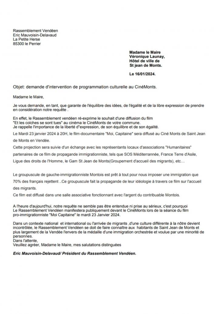 Lettre ouverte à Mme le Maire de Saint-Jean-de-Monts