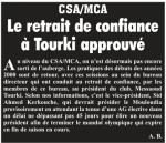 CSA MCA Retrait de Condiance à son président