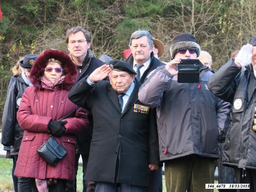 * Cérémonie du 74ème anniversaire de la Libération et hommage au Général Diégo Brosset", devant la stèle au lieu-dit "Passavant".