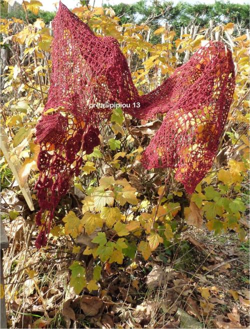 Mon étole " Subtil Carmin"