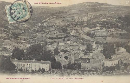 Alet-les-Bains, la Vallée de l'Aude,153. Alet (Vue générale), Phototypie, Labouche frères, Toulouse.