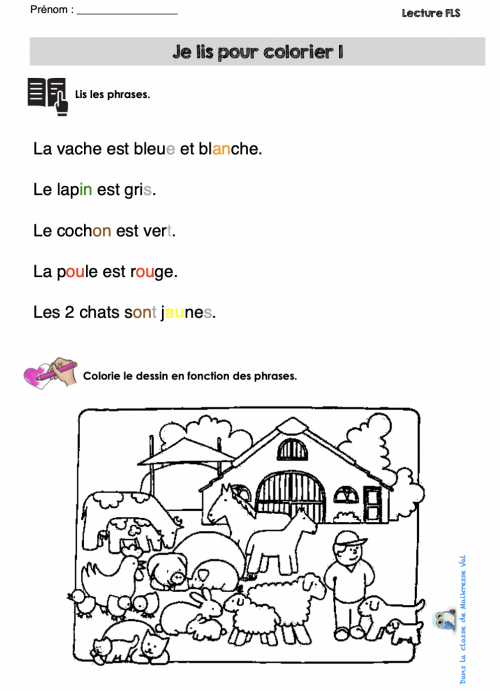 Lire pour colorier