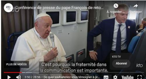 Vidéo -La conférence de presse du Pape de retour d'Asie du Sud-Est et d'Océanie - KTO
