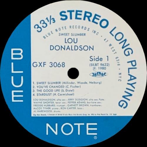 Lou Donaldson : Album " Sweet Slumber " Blue Note Records GXF 3068 [ JP ]