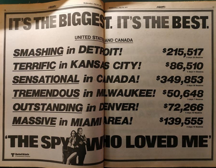 L'ESPION QUI M'AIMAIT BOX OFFICE USA 1977