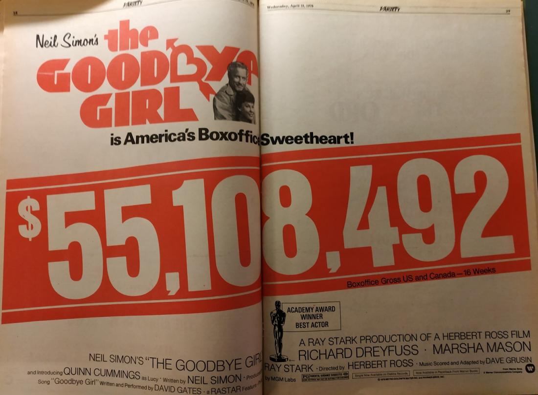 ADIEU JE RESTE BOX OFFICE USA 1977
