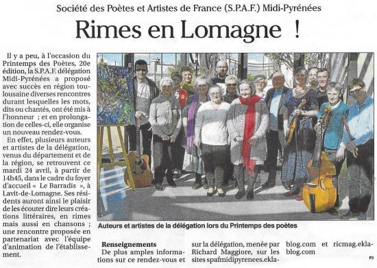 RIMES EN LOMAGNE