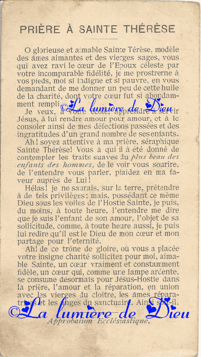 Prière à Sainte Thérèse de Jésus