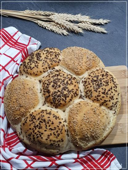 PAIN MARGUERITE AU SESAME COMPLET ET LIN AU THERMOMIX