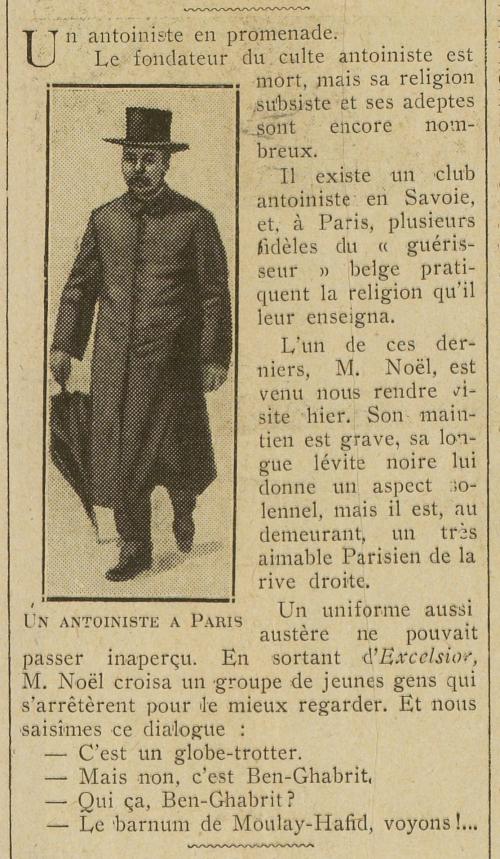 Un antoiniste en promenade (Excelsior, 29 août 1912)