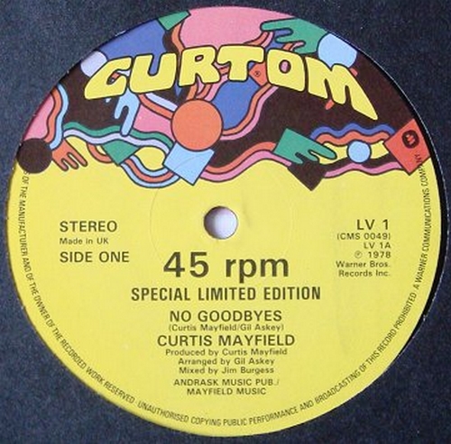 1978 : Single SP 7 Inch et Maxi 12 Inch Curtom Records LV 1 [ UK ] 
