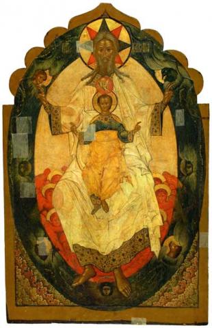 John in Korovniki church - patriarch 08 Trinity Parenthood (c. 1654, Yaroslavl).jpg