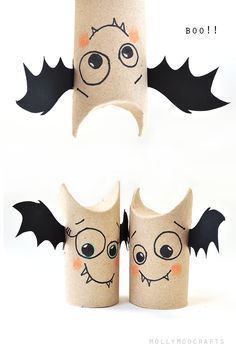 Toilet Roll Bat Buddies - 5min halloween craft for kids | MollyMooCrafts.com: 