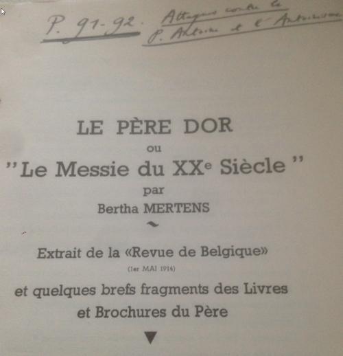 Avis sur l'Antoinisme (par Le Père Dor ou Le Messie du XXe siècle)