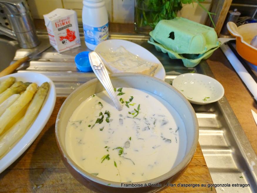 Flan d'asperges au gorgonzola 