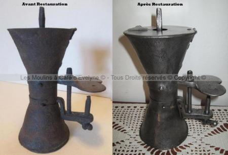 Moulin Sablier XVIIIe siècle en fer forgé, signé