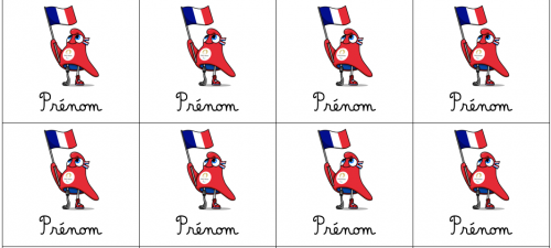 Etiquettes Phryge (affichage porte-manteau et places en classe)