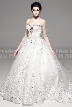 Robe de mariée en dentelle  sans manche