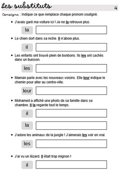 Les substituts exercices 