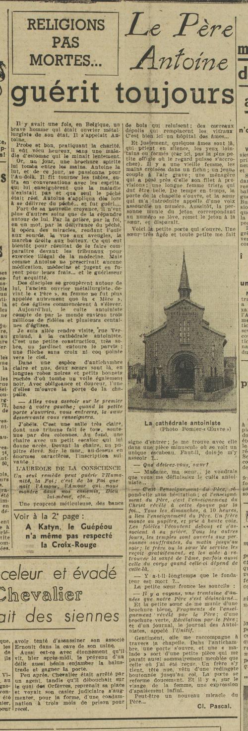 Religions pas mortes (L'Œuvre, 10 juin 1943)