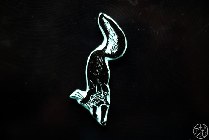 Défi gravure 33/52 - Tampon de renard (encore !)