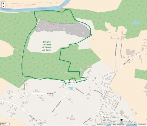 Carrières d'Angoumé - Source WIKIPEDIA, Par Pmau — INPN, OpenStreetmap, CC BY-SA 4.0