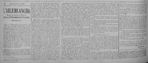 Dr Paul Duplessis de Pouzilhac - L'Aile blanche (in Le Midi socialiste, 15 novembre 1919