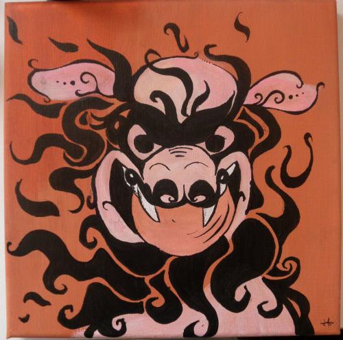 • Tableau pour ma chambre - chien fu (1) [Peinture]