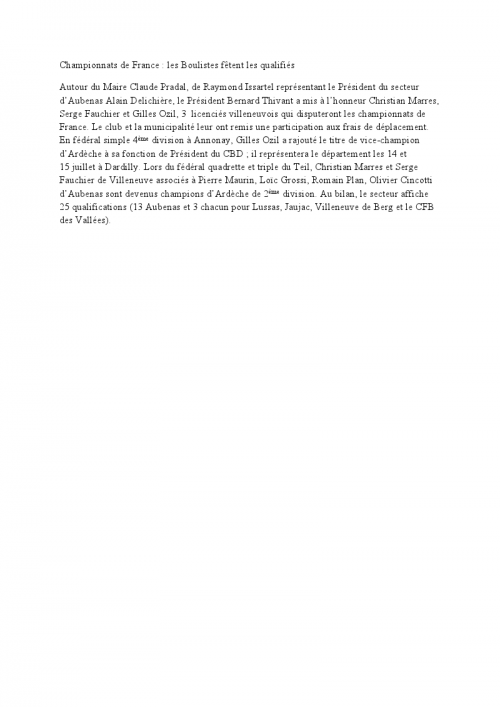 RECEPTIONS DES JOUEURS VILLENEUVOIE 