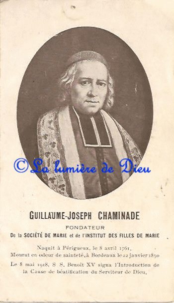 Prière pour obtenir la glorification du serviteur de Dieu Guillaume-Joseph Chaminade