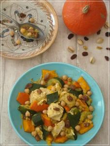 TAJINE DE POULET AU POTIMARRON,COURGETTE AU THERMOMIX