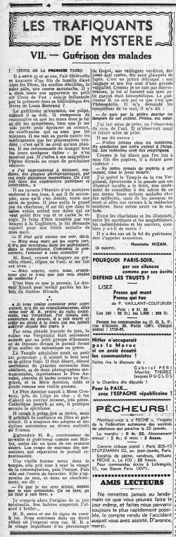 Guérison des malades (L'Humanité 11 jan 1937)#2