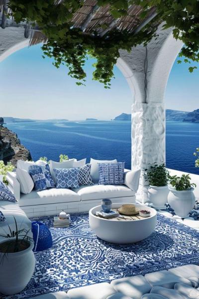 Terrasses à Santorin